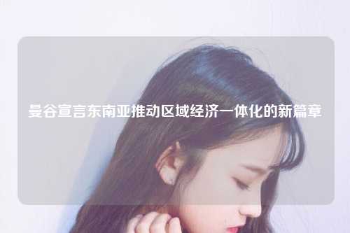 曼谷宣言东南亚推动区域经济一体化的新篇章